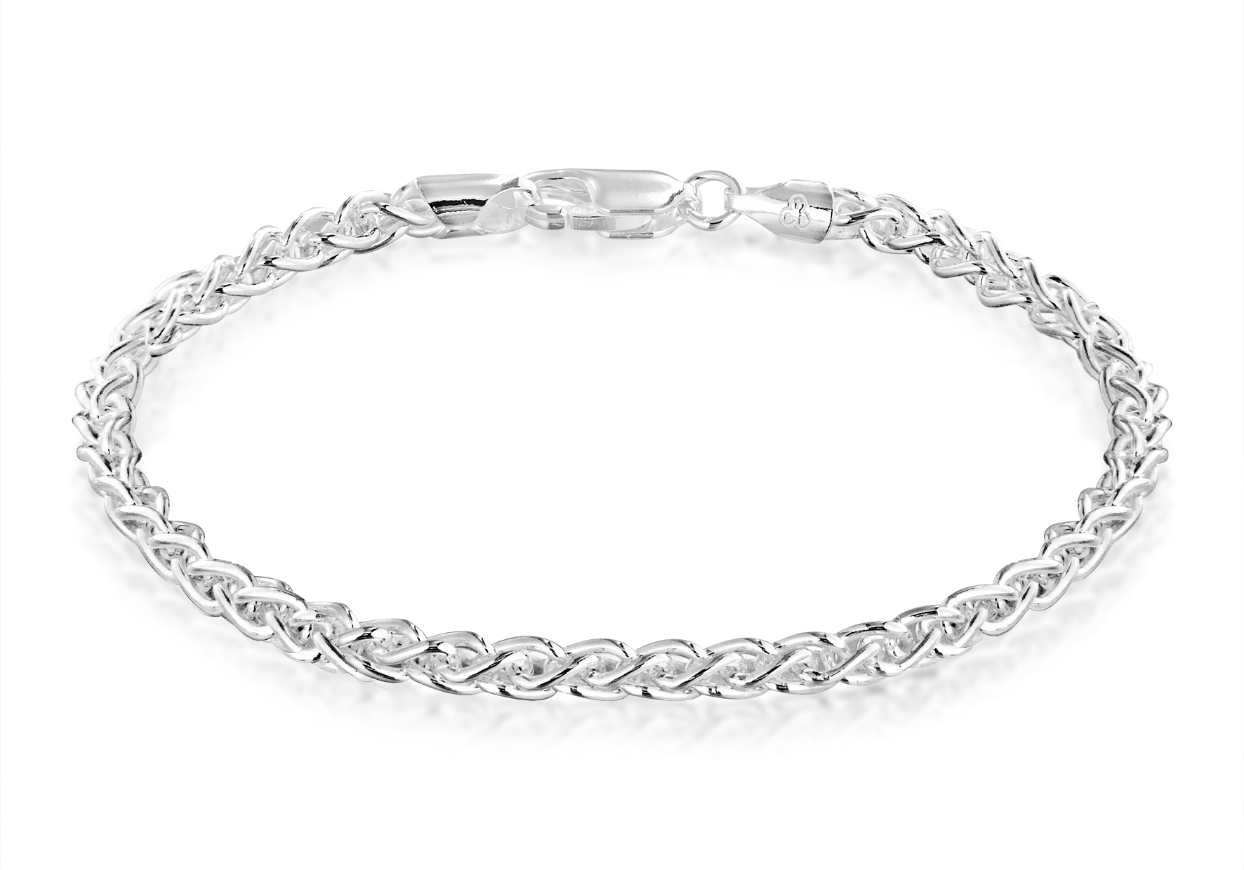 Tuscany Silver Fine Necklace Bracelet Anklet Argent 925/1000 Rond 46 Centimeters